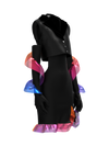Backless dress with gloves