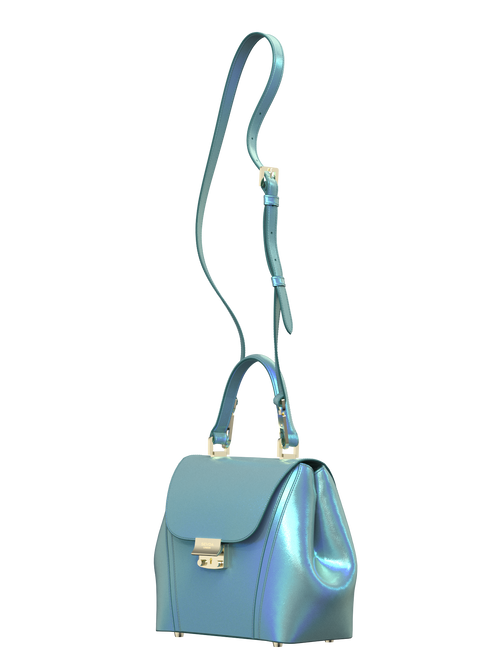 Audrey Mini - Metallic Aqua Blue