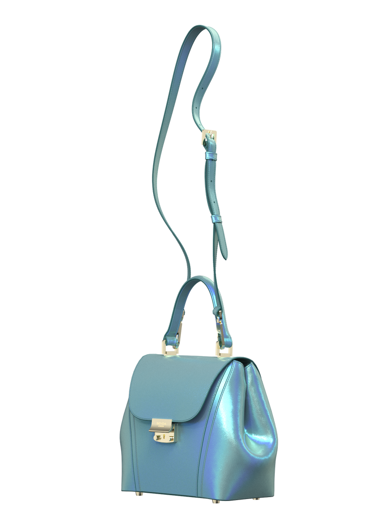 Audrey Mini - Metallic Aqua Blue