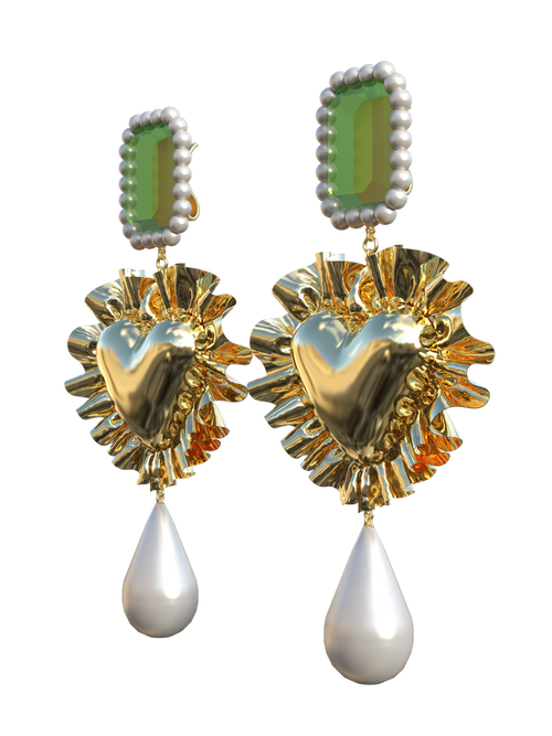 Golden Heart Earrings