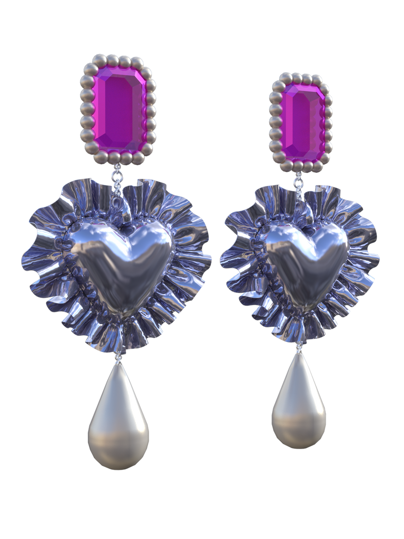 Purple Heart Earrings