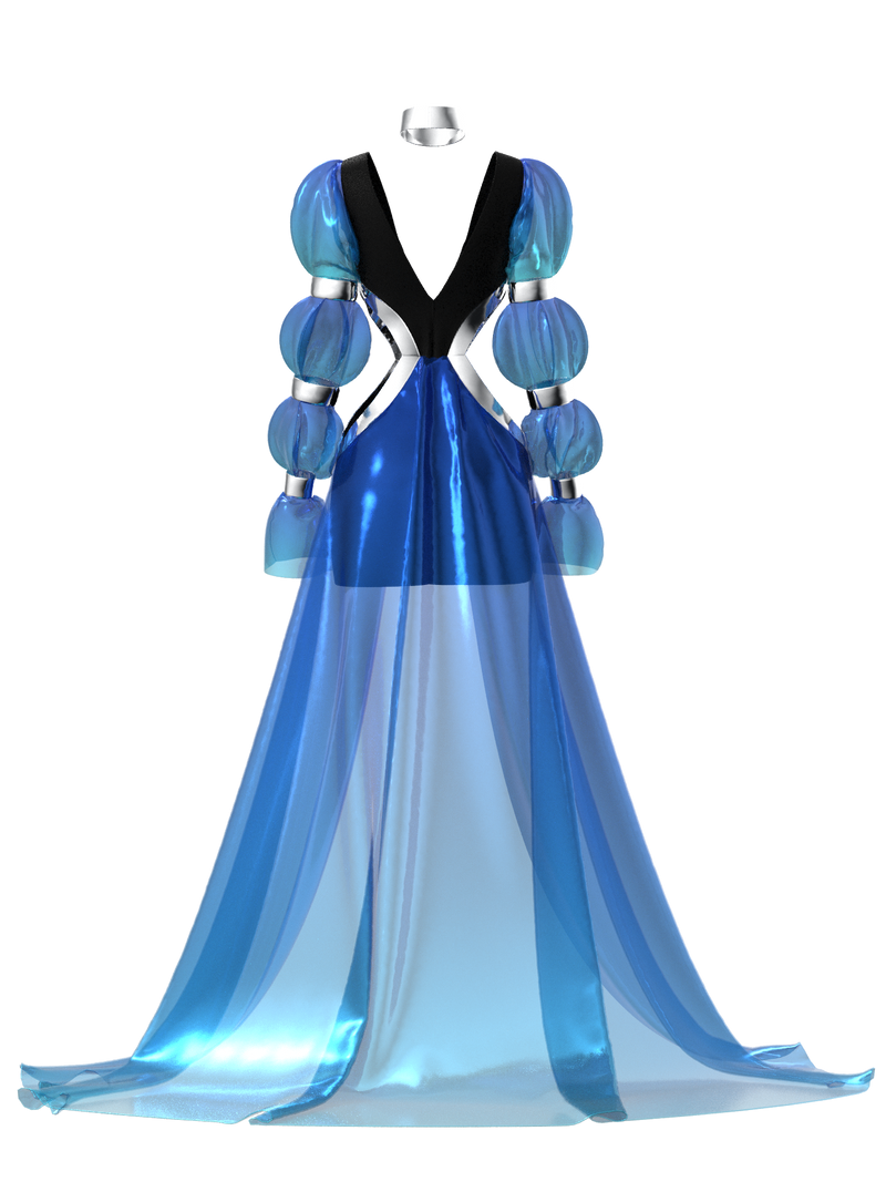 Armored blue dress
