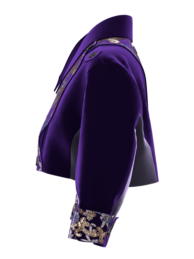 Purple Beaded Embroidery Jacket