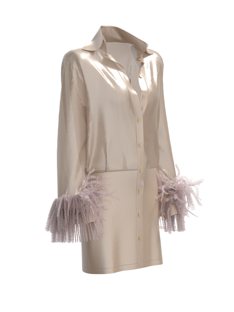 Silk organza shirt dress
