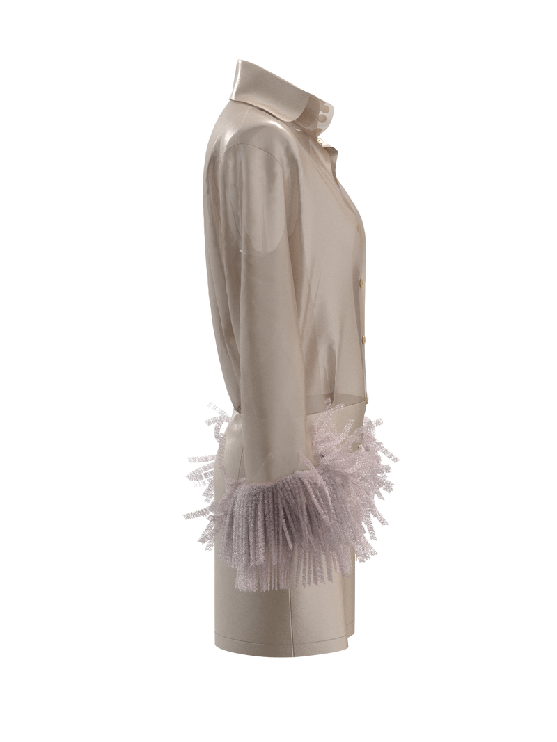 Silk organza shirt dress