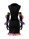 Backless dress with gloves