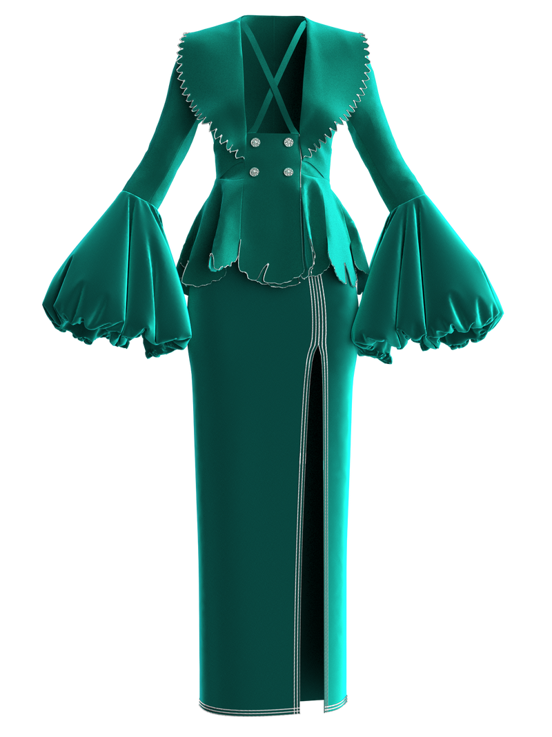 Opulent emerald co-ord set