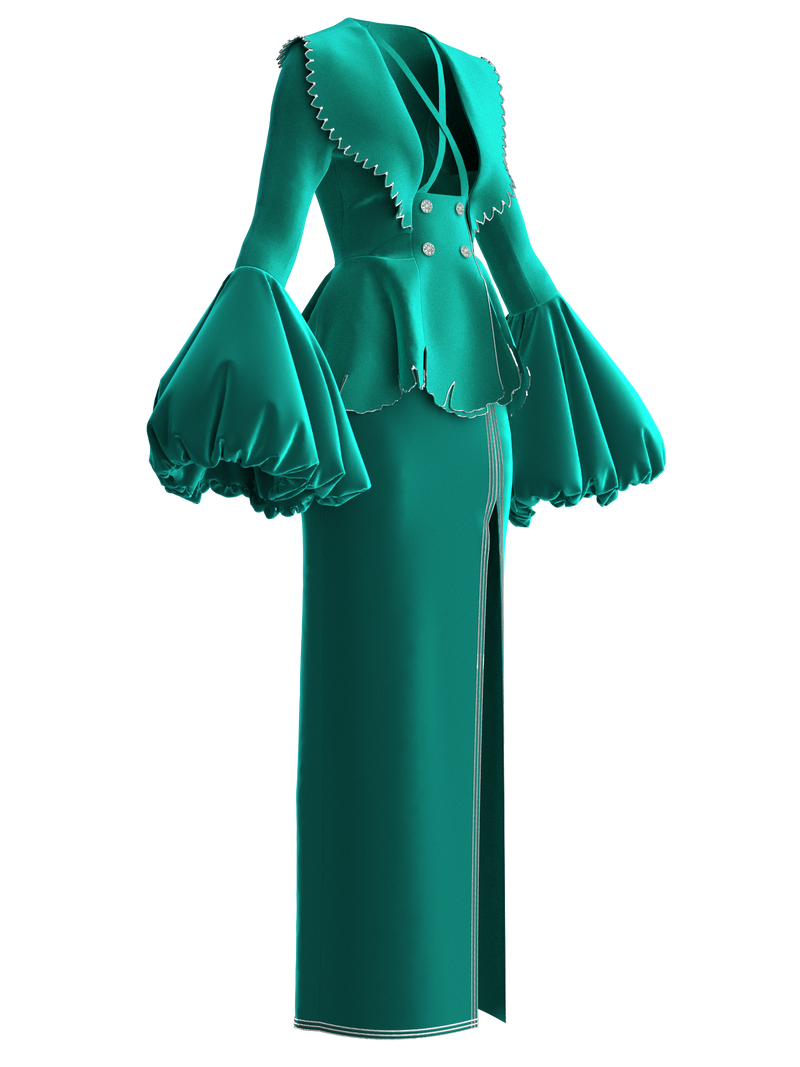 Opulent emerald co-ord set