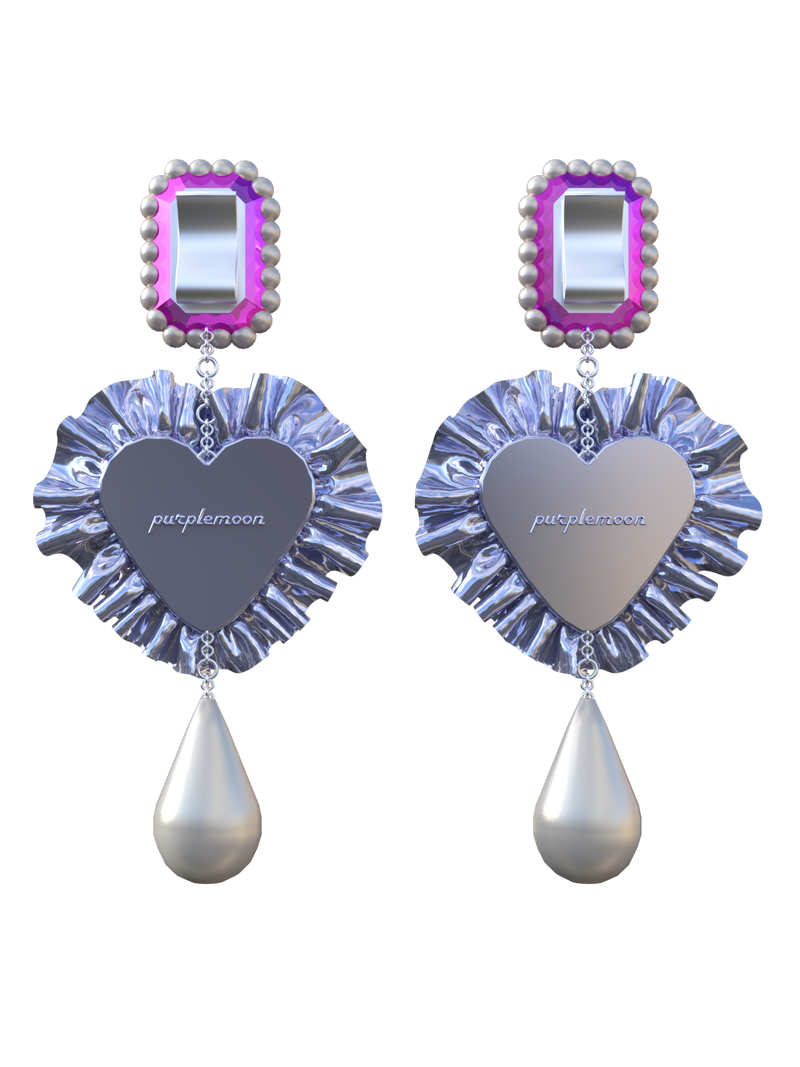 Purple Heart Earrings