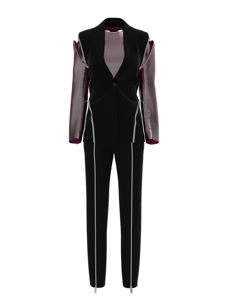 Black suit with zippers