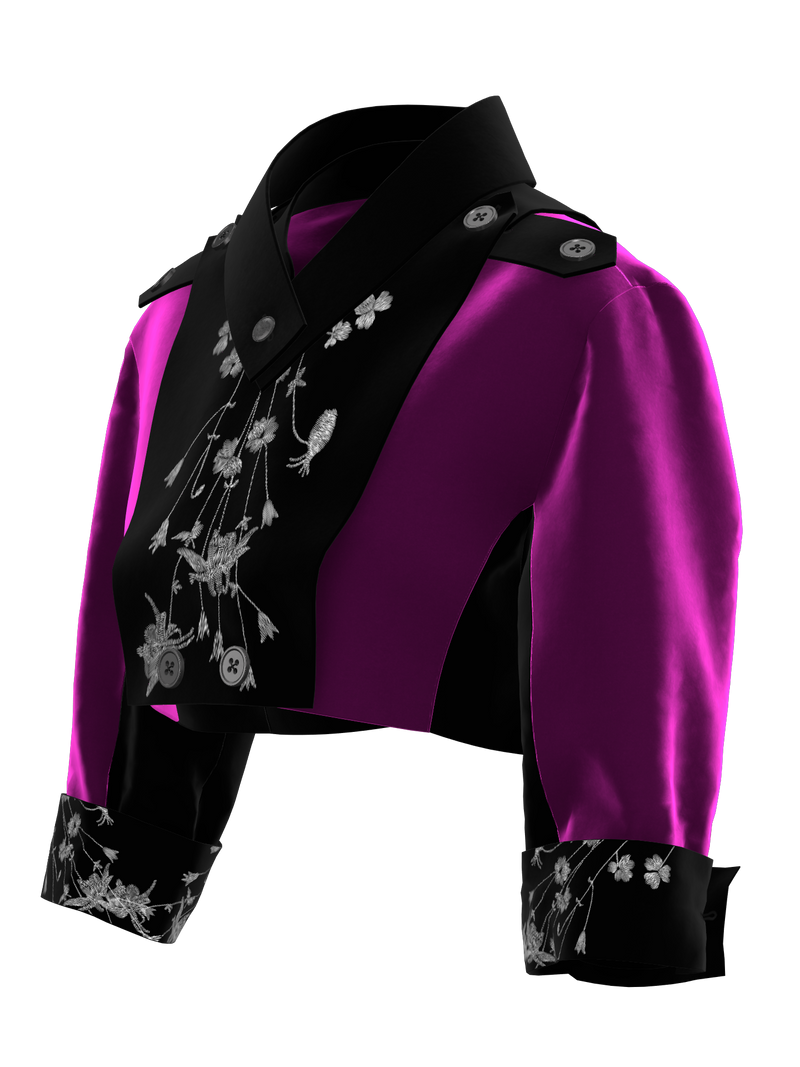 Magenta Embroidered Jacket