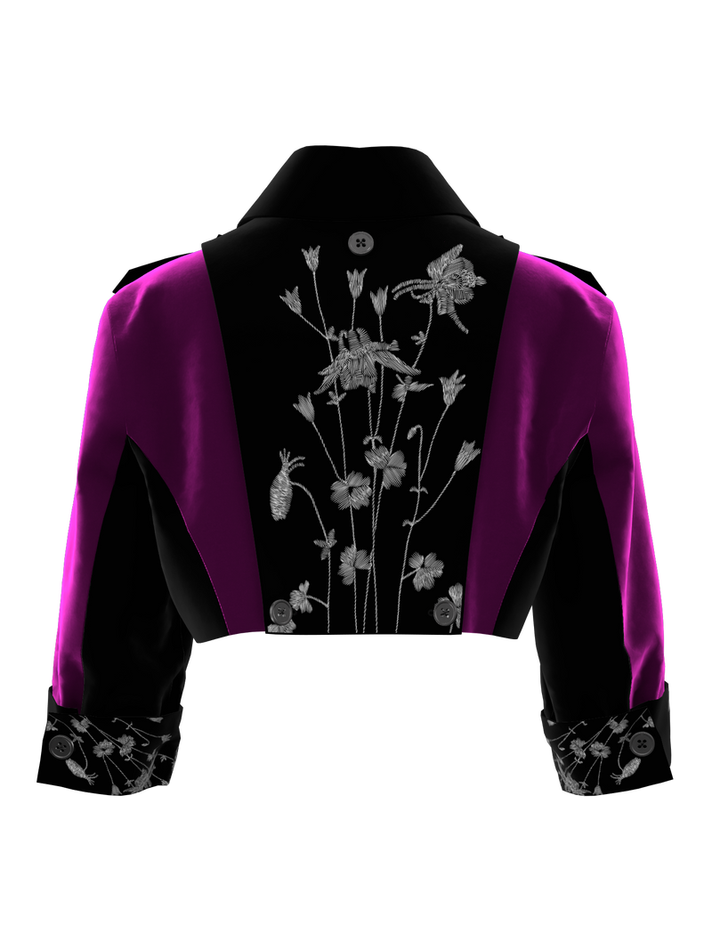 Magenta Embroidered Jacket