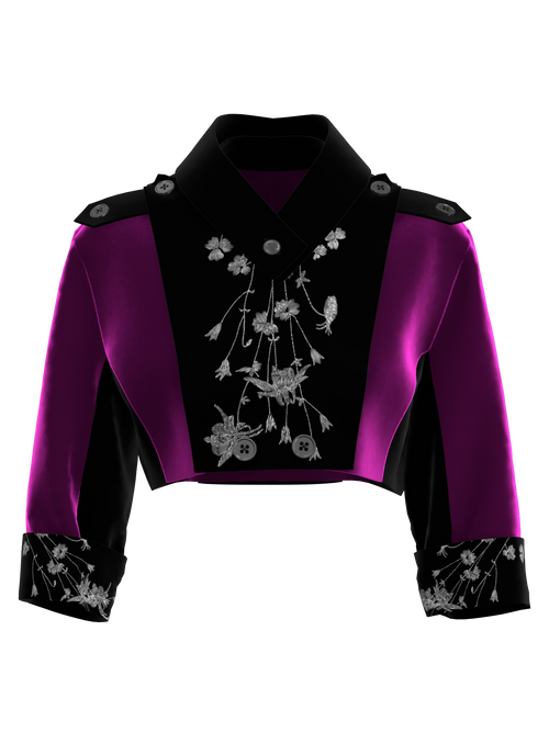 Magenta Embroidered Jacket