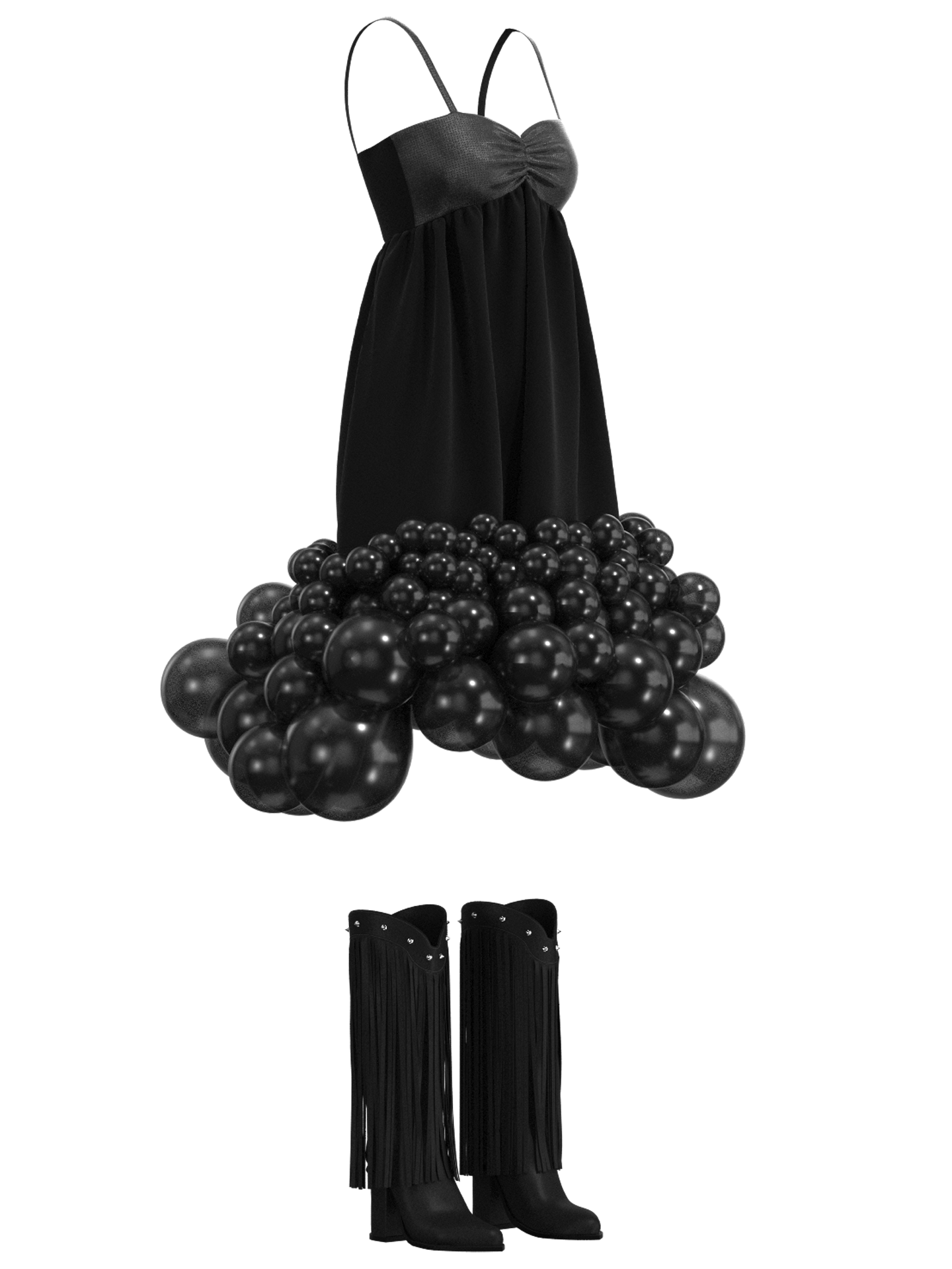 short black balloon dress Bubble Hem Balloon Dress