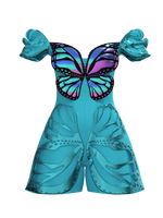 High gloss butterfly playsuit