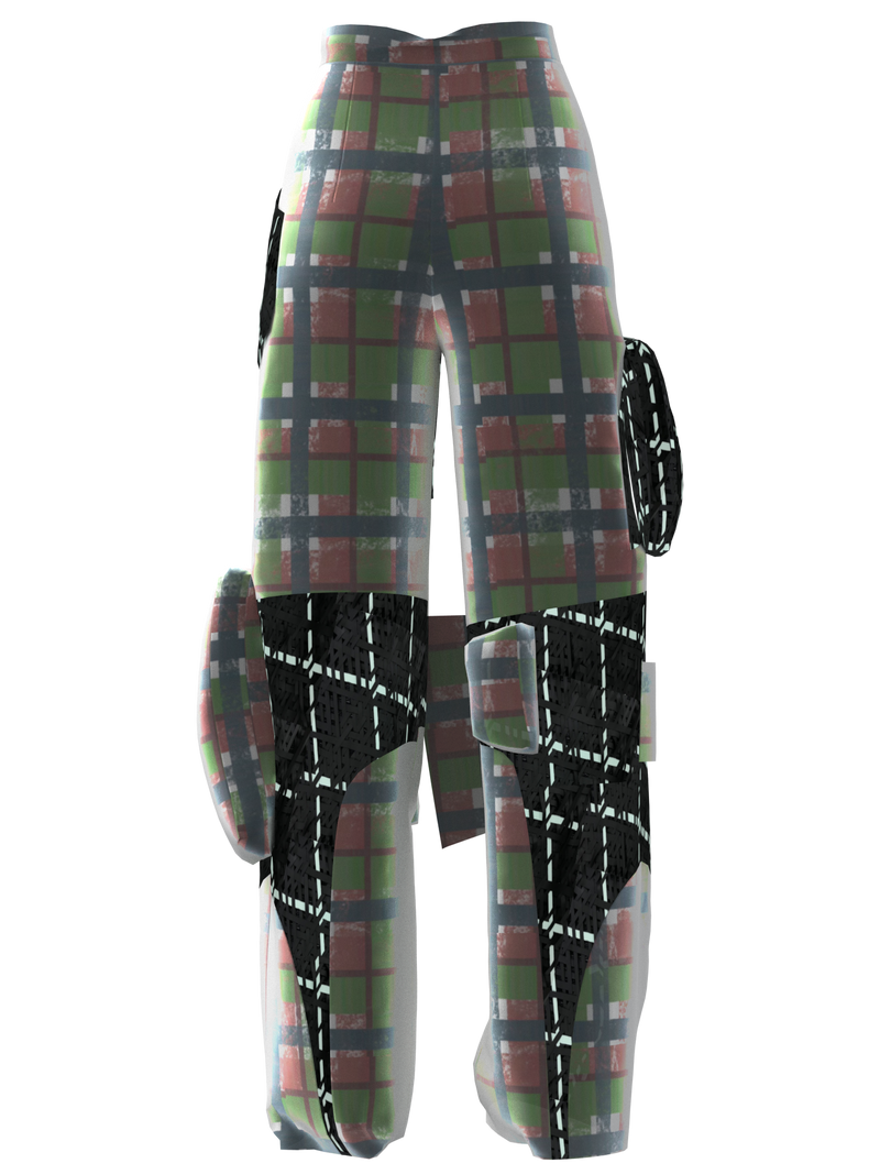 Mix Pink Plaid Pants