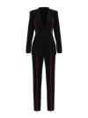 Black suit with red zippers