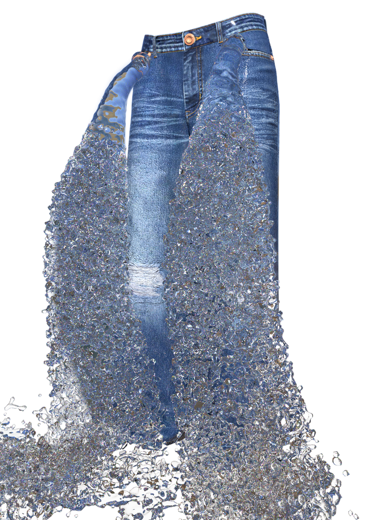 “Waterfall” Skater Jean