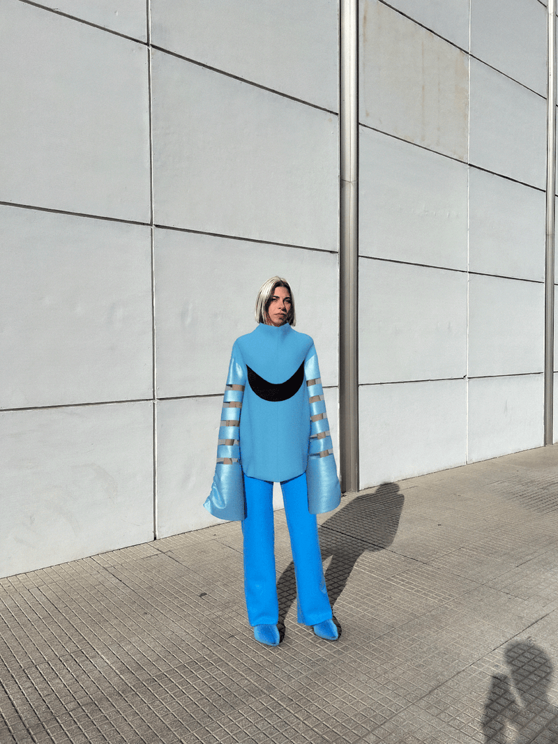 Latex Blue pants by Nina Doll