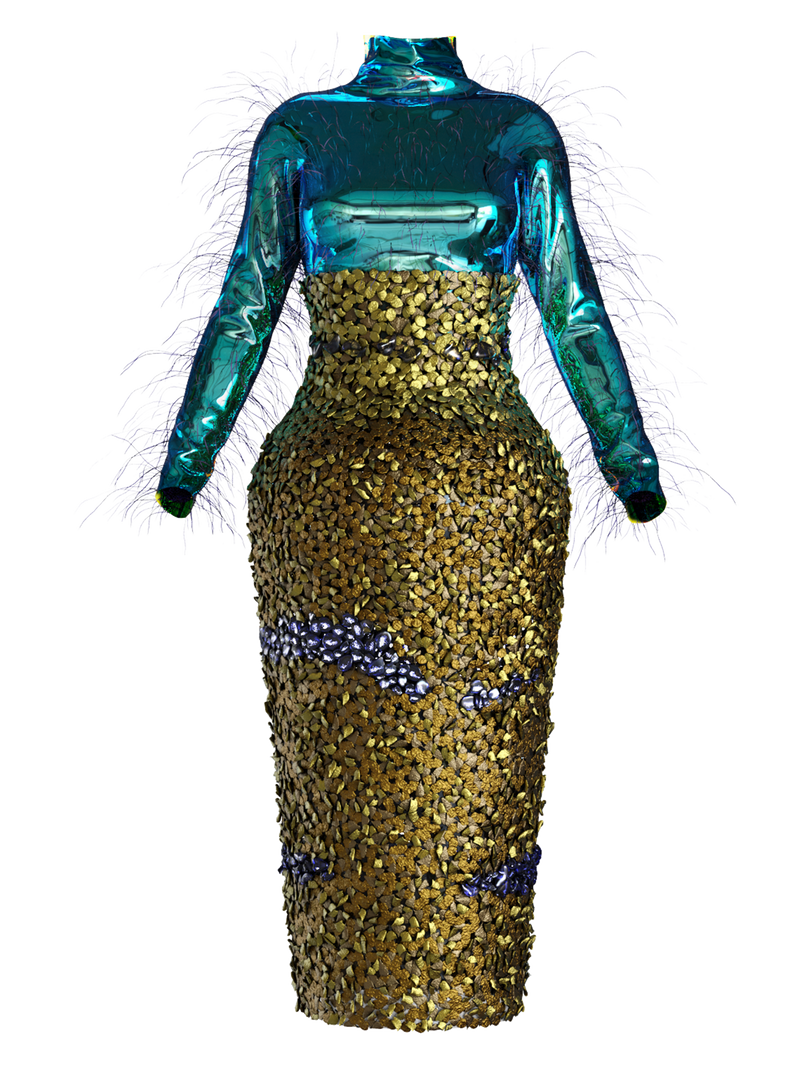 Caddisfly Long skirt + Top Iridescent
