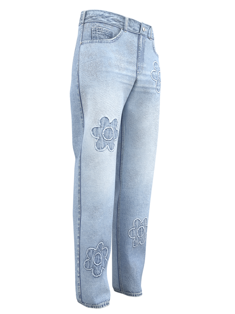 Pacsun Floral Patch Jeans