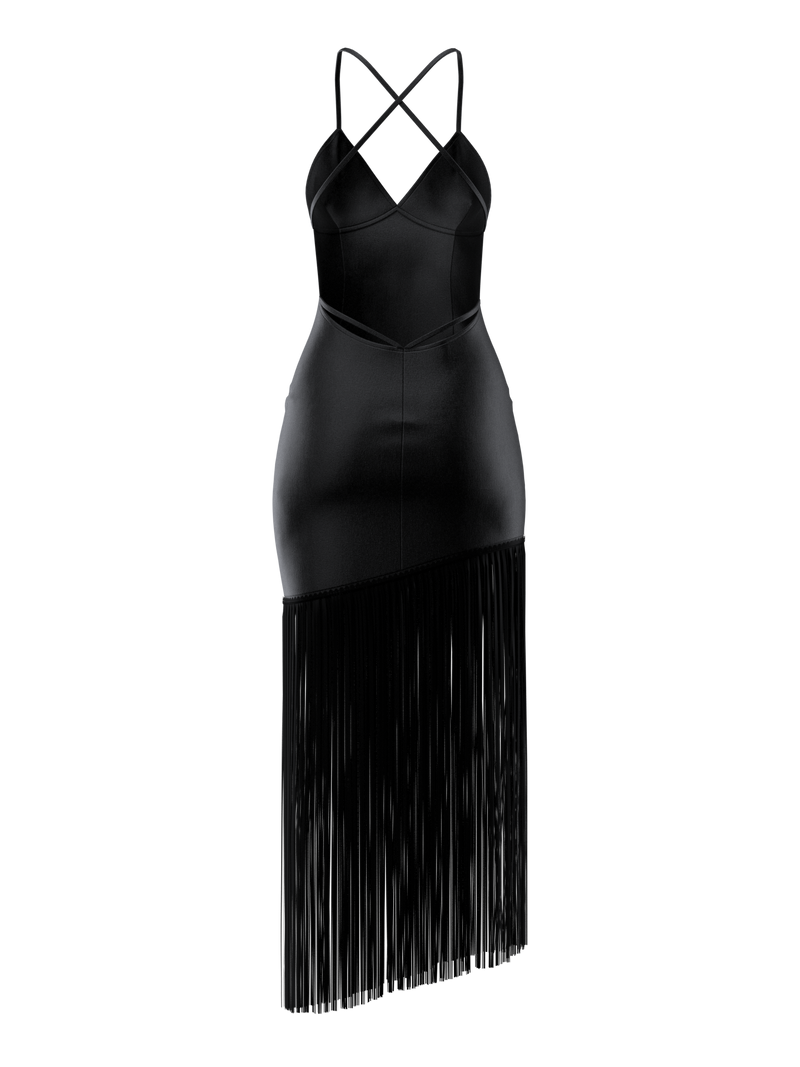 Vintage 90's Backless Fringe Dress