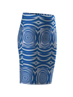 BLUE WAVE PENCIL SKIRT