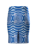 BLUE WAVE PENCIL SKIRT