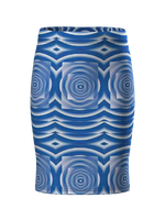 BLUE WAVE PENCIL SKIRT