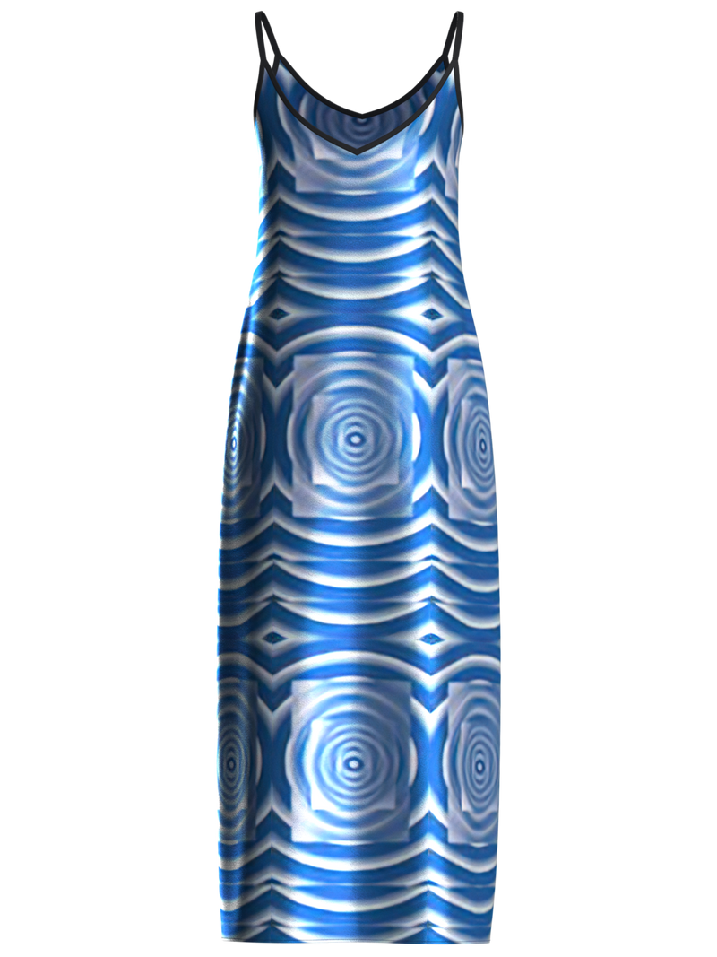 BLUE WAVE SLIP DRESS