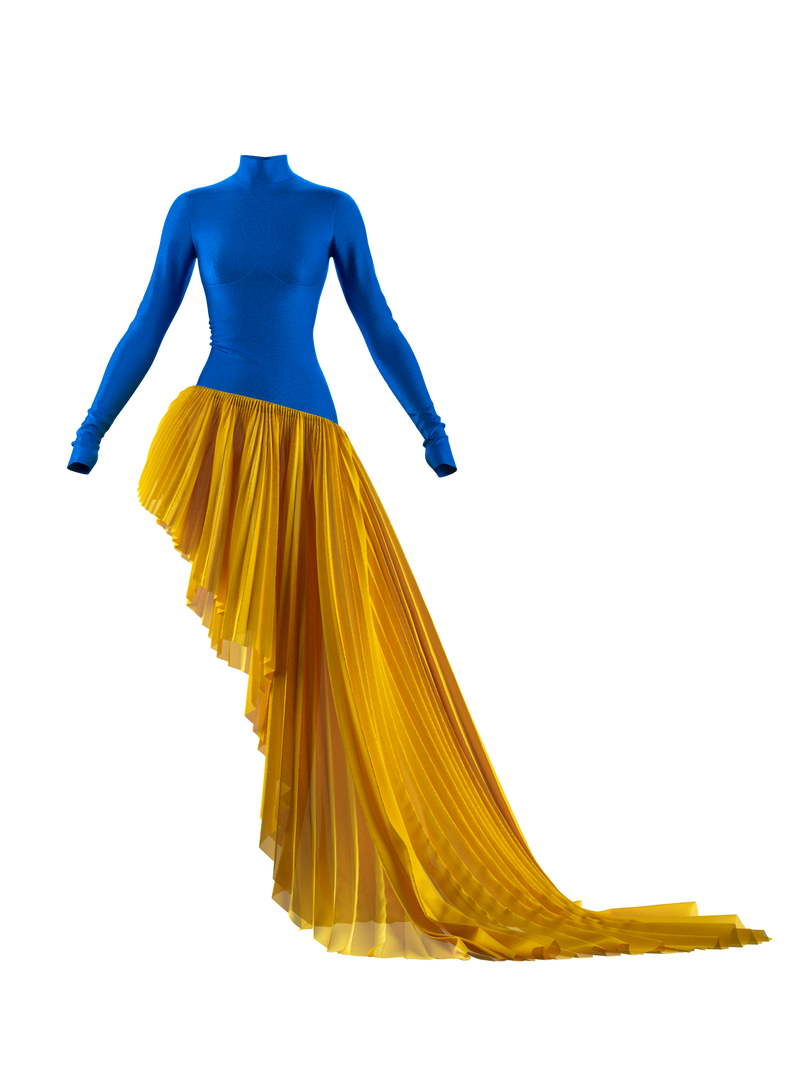 LUVI: Biflexible chiffon dress