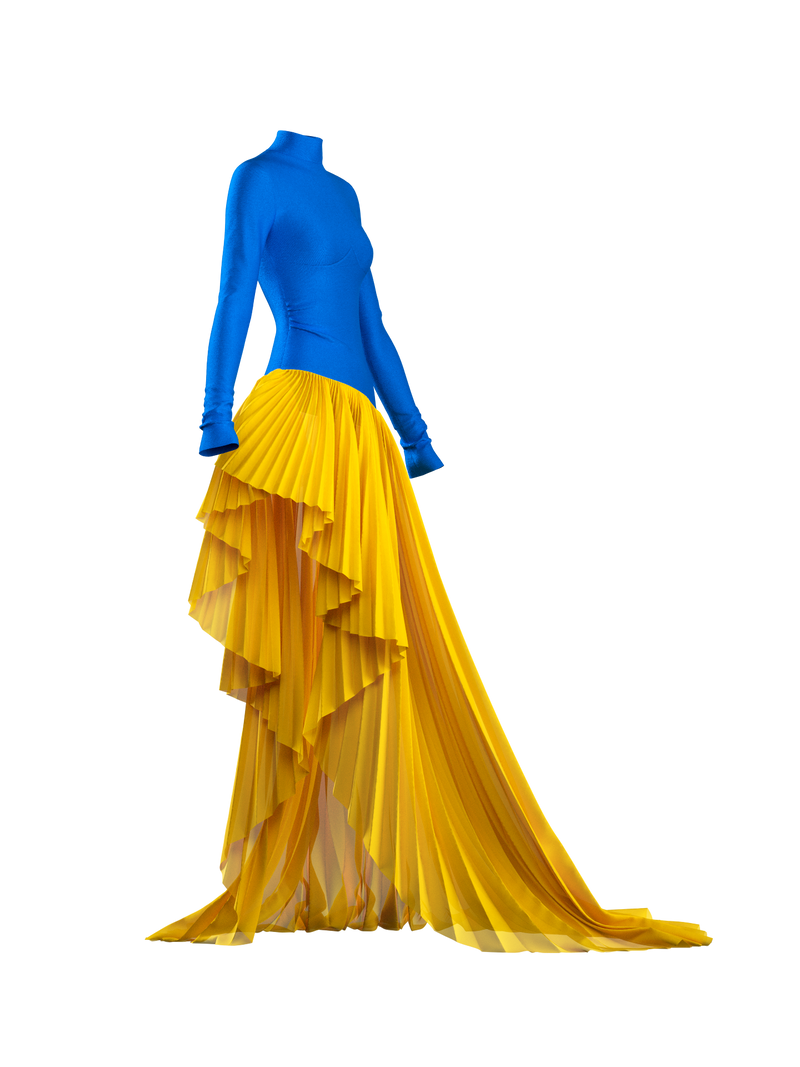 LUVI: Biflexible chiffon dress