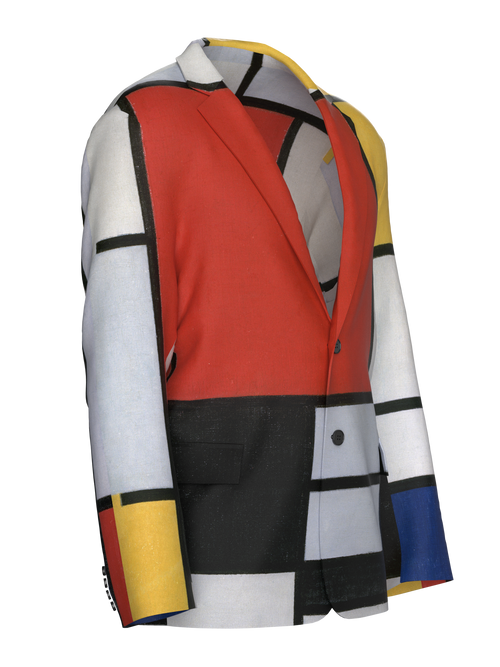 Blazer-Composition with Red, Yellow, Blue and Black