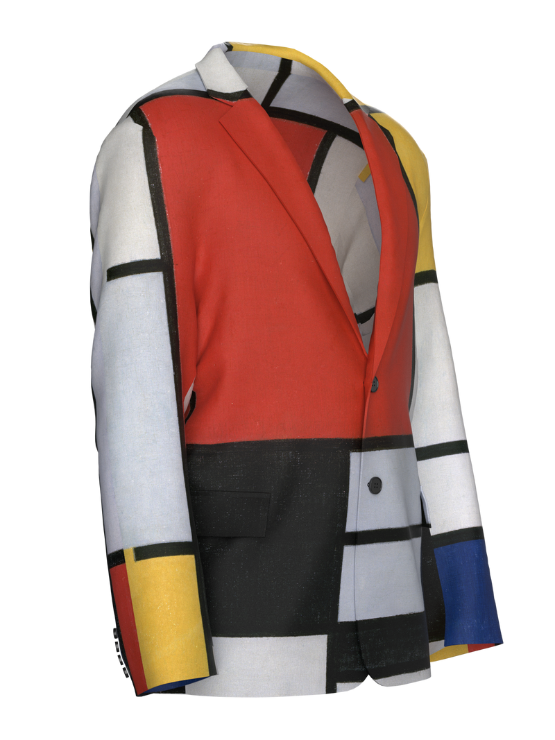 Blazer-Composition with Red, Yellow, Blue and Black