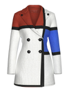 Blazer Dress- Composition No. II with Red and Blue