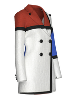 Blazer Dress- Composition No. II with Red and Blue