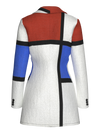 Blazer Dress- Composition No. II with Red and Blue