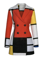 Blazer Dress-Composition with Red, Yellow, Blue and Black
