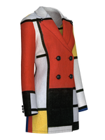 Blazer Dress-Composition with Red, Yellow, Blue and Black