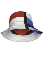 Bucket Hat- Composition No. II with Red and Blue