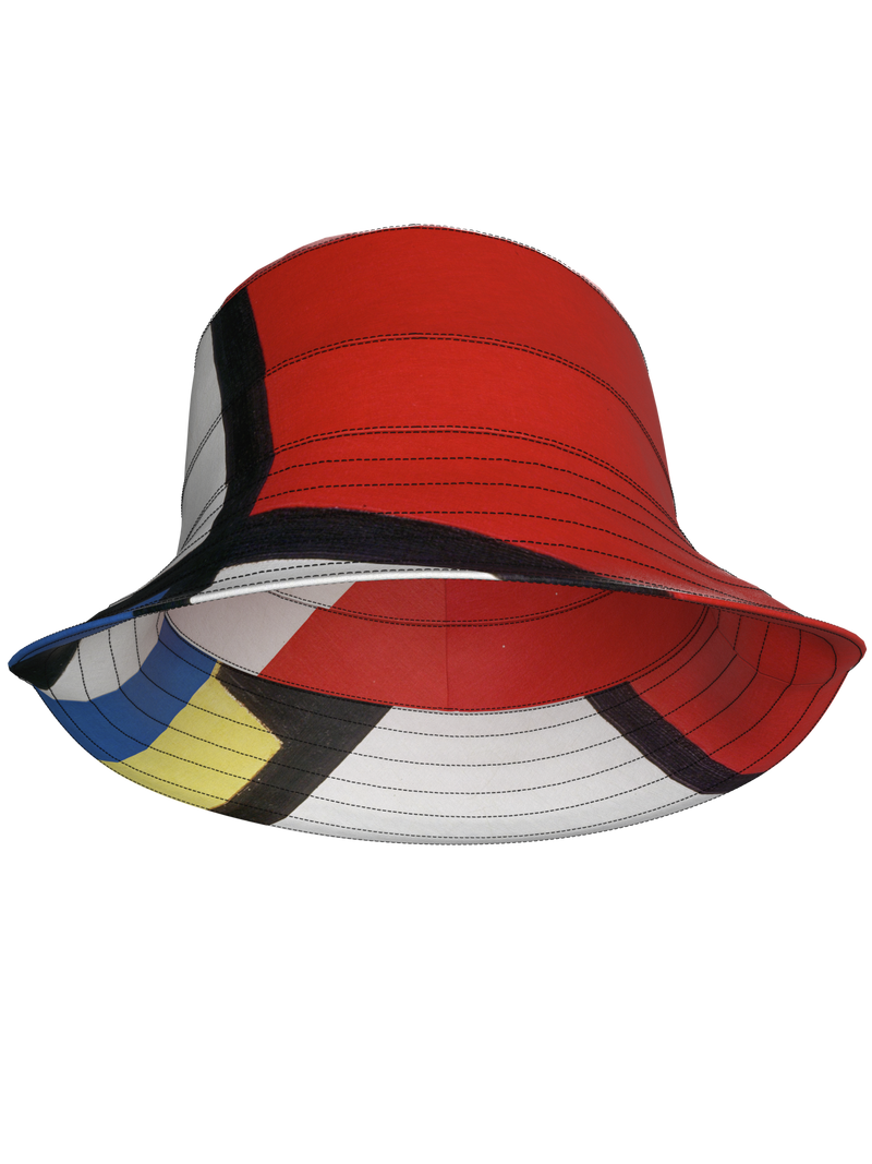 Bucket Hat-Composition with Red, Blue and Yellow