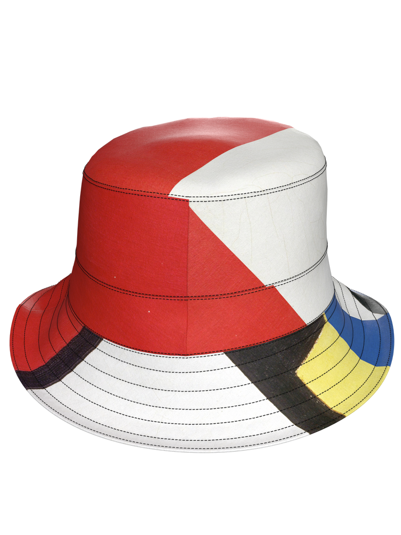 Bucket Hat-Composition with Red, Blue and Yellow