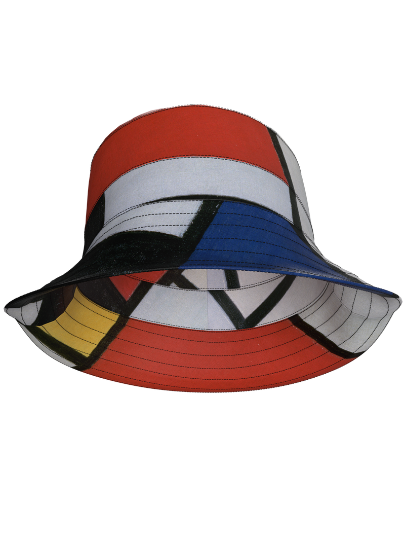 Bucket Hat-Composition with Red, Yellow, Blue and Black