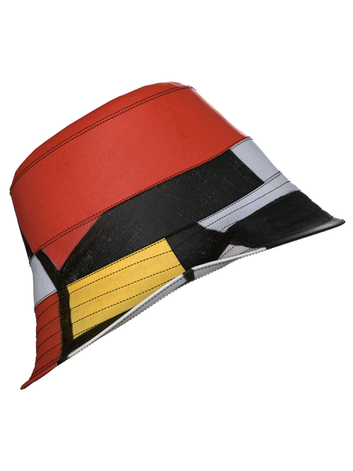 Bucket Hat-Composition with Red, Yellow, Blue and Black