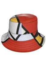 Bucket Hat-Composition with Red, Yellow, Blue and Black
