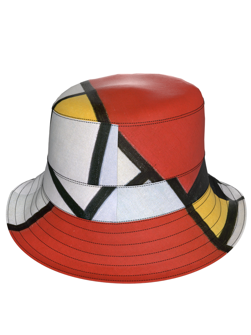 Bucket Hat-Composition with Red, Yellow, Blue and Black