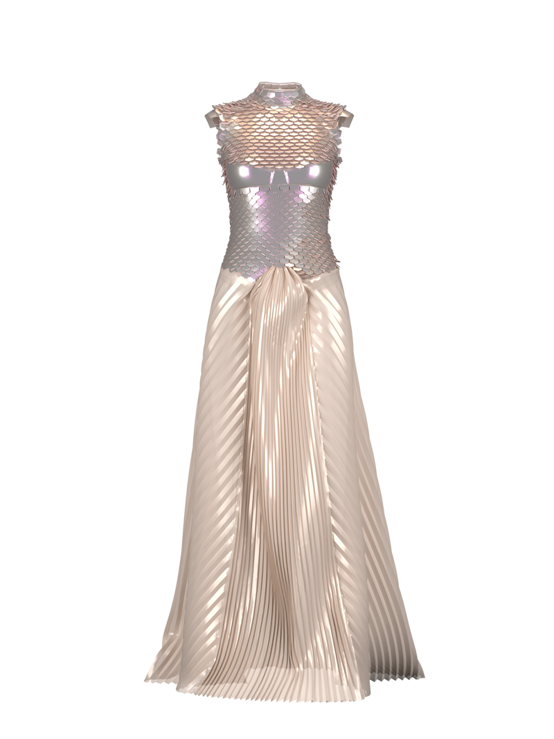 Pleated maxi dress