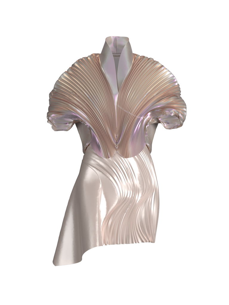 Plated mini dress