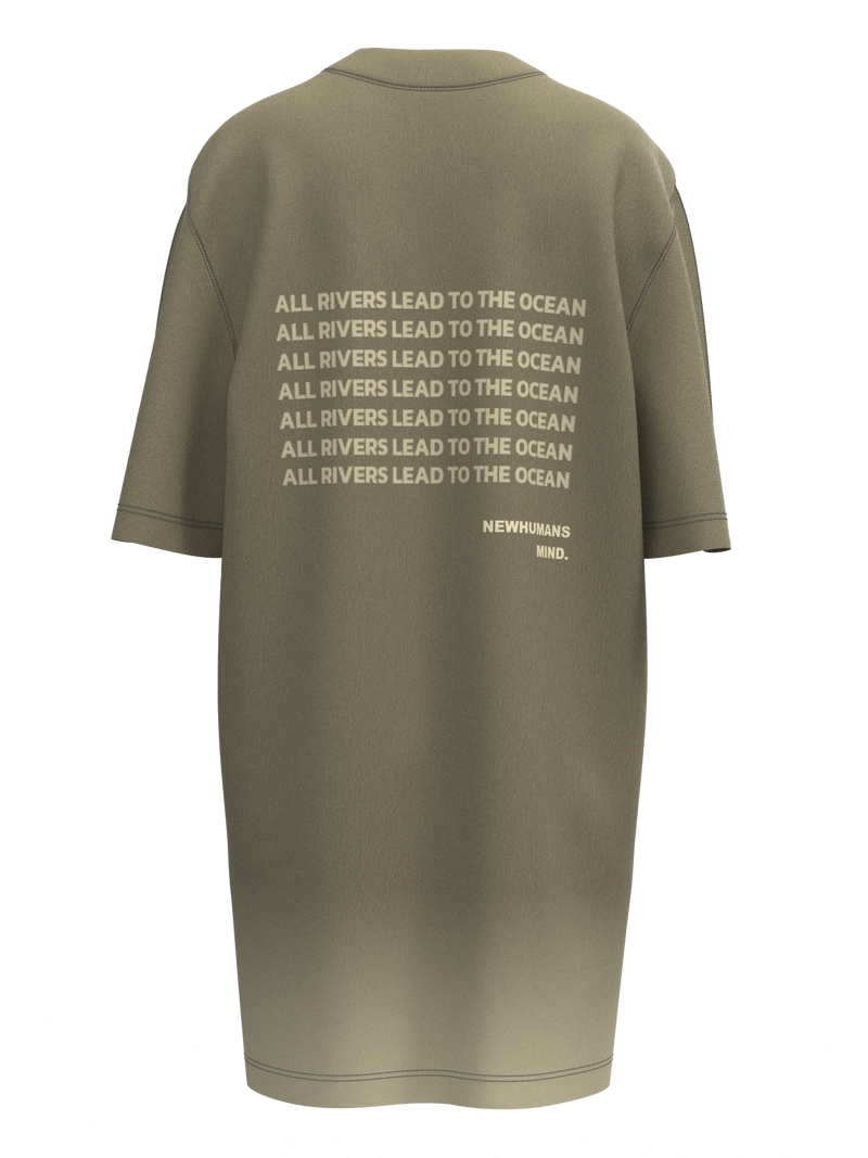 T-SHIRT DRESS - “ALL RIVERS LEAD TO THE OCEAN”