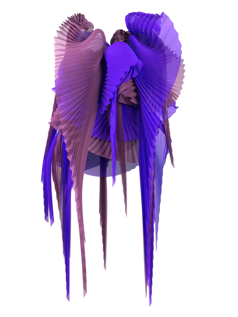 Pleated wings purple